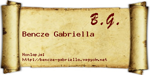 Bencze Gabriella névjegykártya